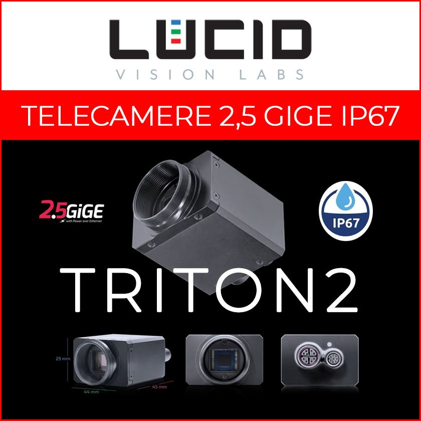 Telecamere industriali IP67 Triton2 con interfaccia da 2,5 GigE