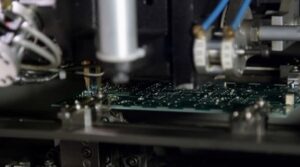 Telecamera industriale LUCID con sensore Sony STARVIS per l'ispezione di schede elettroniche PCB.