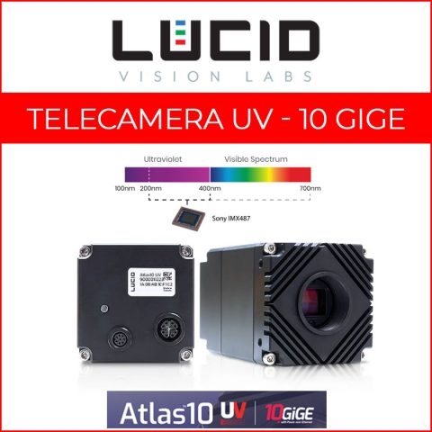 Telecamera industriale Atlas10 UV con interfaccia 10GigE PoE
